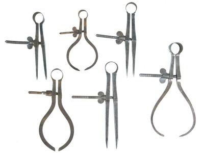 Unmarked: Six Pairs Of Spring Joint Calipersividers