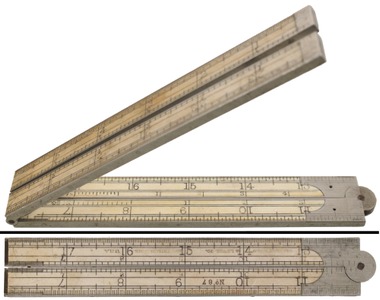 Stanley Rule & Level, No. 87: Early Ivory & Ger. Silver Folding Rul