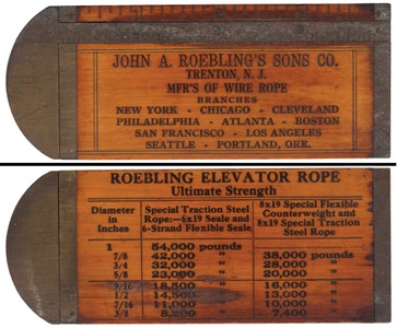 John A. Roebling, Trenton, New Jersey: Roebling Advertising Rope Caliper