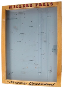 Millers Falls Company, Millers Falls, Massachusetts: Orig. Glass Faced Display Case