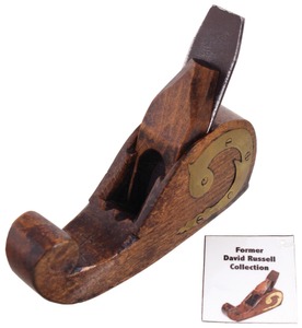 Unmarked: Early Brass Inlay Wooden Plane