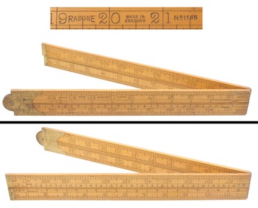John Rabone & Sons, Birmingham, England, No. 1185: Four-Foot, Four-Fold Folding Rule