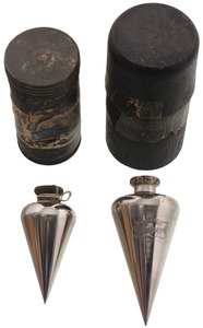 Hibbard, Spencer & Bartlett Company, Chicago, Illinois: Two Nickel Plated "O.V.B." Plumb Bobs