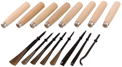 Henry Taylor, Acorn Works, Sheffield, England: Lot Of Eight Unhafte Carving Tools