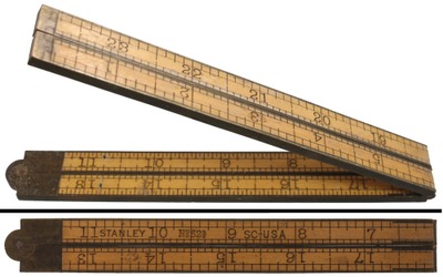 Stanley Rule & Level, No. 62 1/2: Two Foot, Four Fold Folding Rule