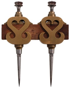 Unmarked: Pair Of Showy Brass Trammels