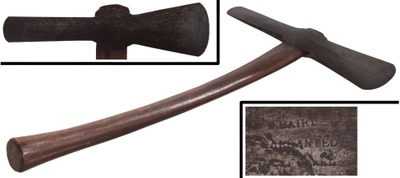 Samuel Baird, Limestone, Pennsylvania: Rare Dbl. Fence Post Maker's Axe