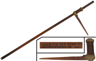 J. Newton Van Ness Company, 120 Chambers Street, New York, New York: Early N.Y. City Mkr. Horse Measure Rule
