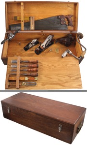 Stanley Rule & Level, No. 861: Extra Clean Hinged Oak Tool Chest