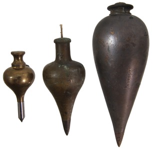 Unmarked: Lot Of Three Early Type Plumb Bobs