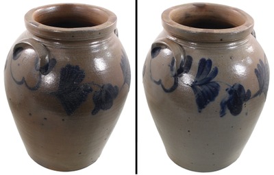 Unmarked: 19th C. Ovoid Stoneware Crock