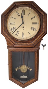 Waterbury Clock Company, Waterbury, Connecticut: Extra Clean "Regulator" Clock