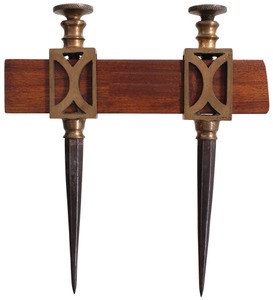 Unmarked: Pair Of Extra Nice Bronze Trammels
