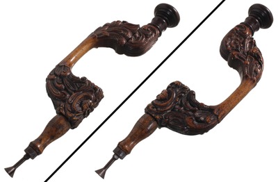 Unmarked: Spectacular Floral Carved Wooden Brace