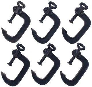 Unmarked: Six Ca. 1880's Cast Iron 2" Clamps