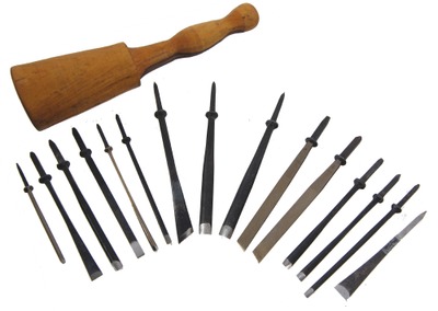 Henry Taylor, Acorn Works, Sheffield, England: Lot Of 15 Unused Unhafted Carving Tools