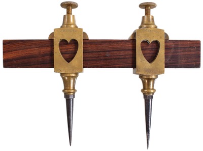 Unmarked: Pair Of Massive Brass Trammel