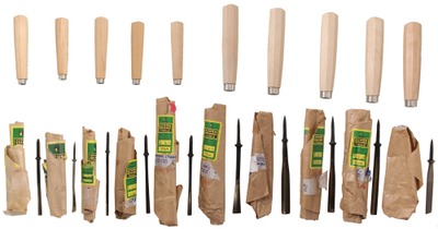 Henry Taylor, Acorn Works, Sheffield, England: Ten Unused Unhafted Carving Tools
