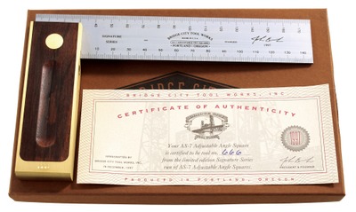 Bridge City Tool Company, Portland, Oregon, No. AS-7 RW: Extra Clean Adjustab Try Square