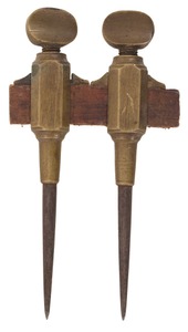 Unmarked: Pair Of Showy Brass Trammel