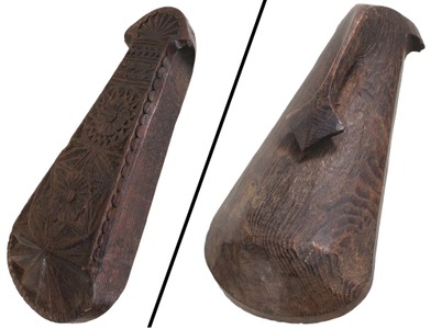 Unmarked: Elaborately Carved Scythe Stone Holder