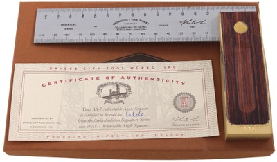 Bridge City Tool Company, Portland, Oregon, No. AS-7 RW: Extra Clean Adjustab Try Square
