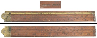 J. Watts, Boston, Massachusetts: Rare Two-Fold Folding Rule