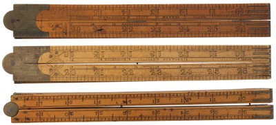 Assorted Makers: Three Three-Foot, 4- Fold Folding Rules