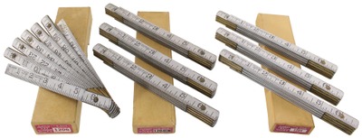 Assorted Makers: Three Boxes Of Alum. Zig-Zag Folding Rule