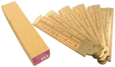 Lufkin Rule Company, Saginaw, Michigan, No. 372 R: Full Box Of Sixe Unused Folding Rules