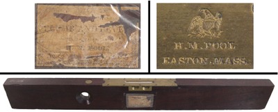 H.M. Pool, Easton, Massachusetts: Mahogany Plumb & Level