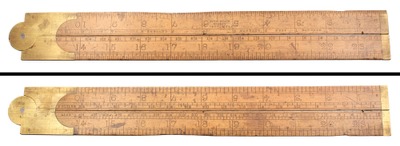 John Rabone & Sons, Birmingham, England: Rare Two-Foot, Two- Fold Folding Rule