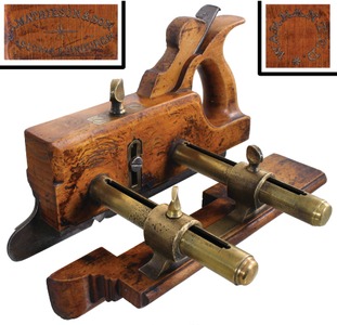 Alex. Mathieson & Son, Glasgow, Scotland, No. 10: Rare Tubular Brass Arm Plow Plane