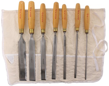 Robert Sorby, Sheffield, England: Set Of Seven Unused Beveldge Paring Chisels