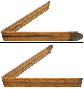 John Rabone & Sons, Birmingham, England, No. 1190: Protractor Comb. Folding Rule