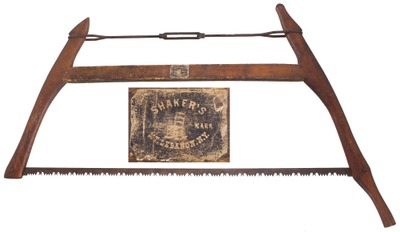 Mt. Lebanon Shaker Community, Mt. Lebanon, New York: Rare Shaker Made Bow Saw
