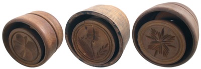 Unmarked: Three Early Type Butter Molds