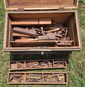 Unmarked: Early Pine Carpenter Tool Chest