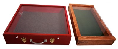 Assorted Makers: Two Wooden Display Cases