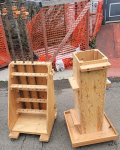 Unmarked: Two Well Made Plywood Clamp Towers