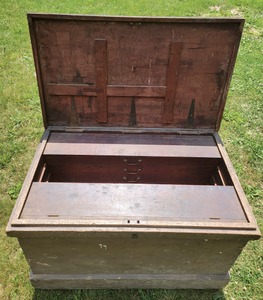 Unmarked: Massive Walnut & Mahgoany Tool Chest
