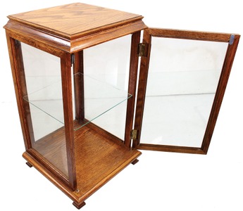 Unmarked: Oak Two-Tier Display Case