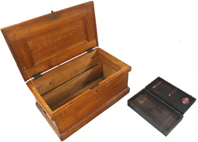 Assorted Makers: Two Wooden Tool Chests