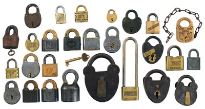 Assorted Makers: Lot Of Brass & Iron Padlocks
