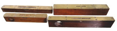 Assorted Makers: Four Brass Top English Mkr. Levels