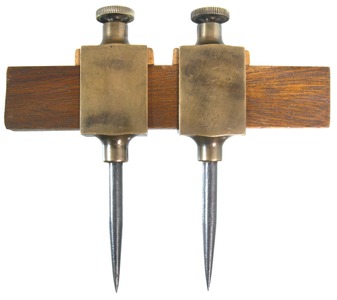 Unmarked: Early Pair Of Brass Trammels