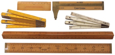 Assorted Makers: Lot Of Five Clean Measuring Rules