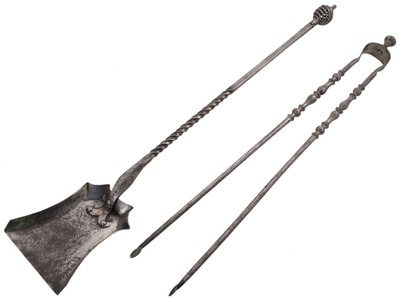 Unmarked: Par Of Hand Forged Hearth Tools