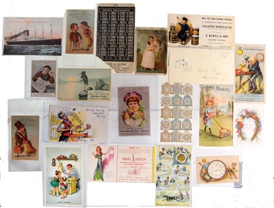 Assorted Makers: Lot Of 19th Century Advert. & Trade Card