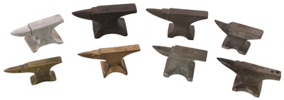 Unmarked: Lot Of Eight Asst. Small Anvils